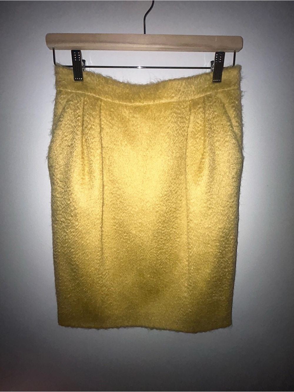MaxMara Yellow Textured Pencil Skirt